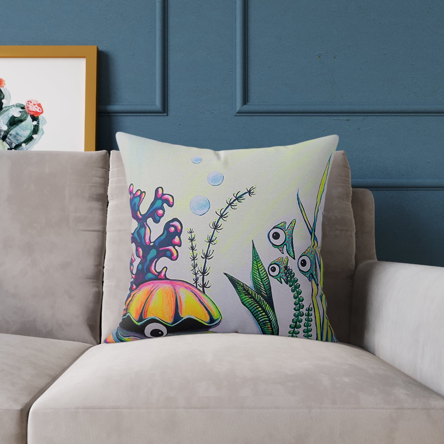 Cyclops Clam Art Canvas Decorative Pillow