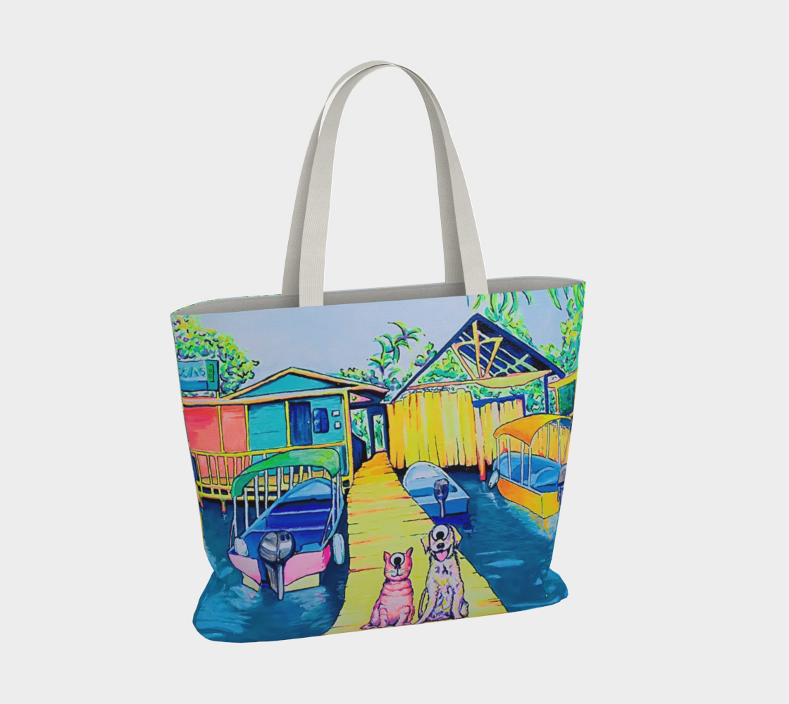 Cyclops Cat and Dog in Bocas Market Tote