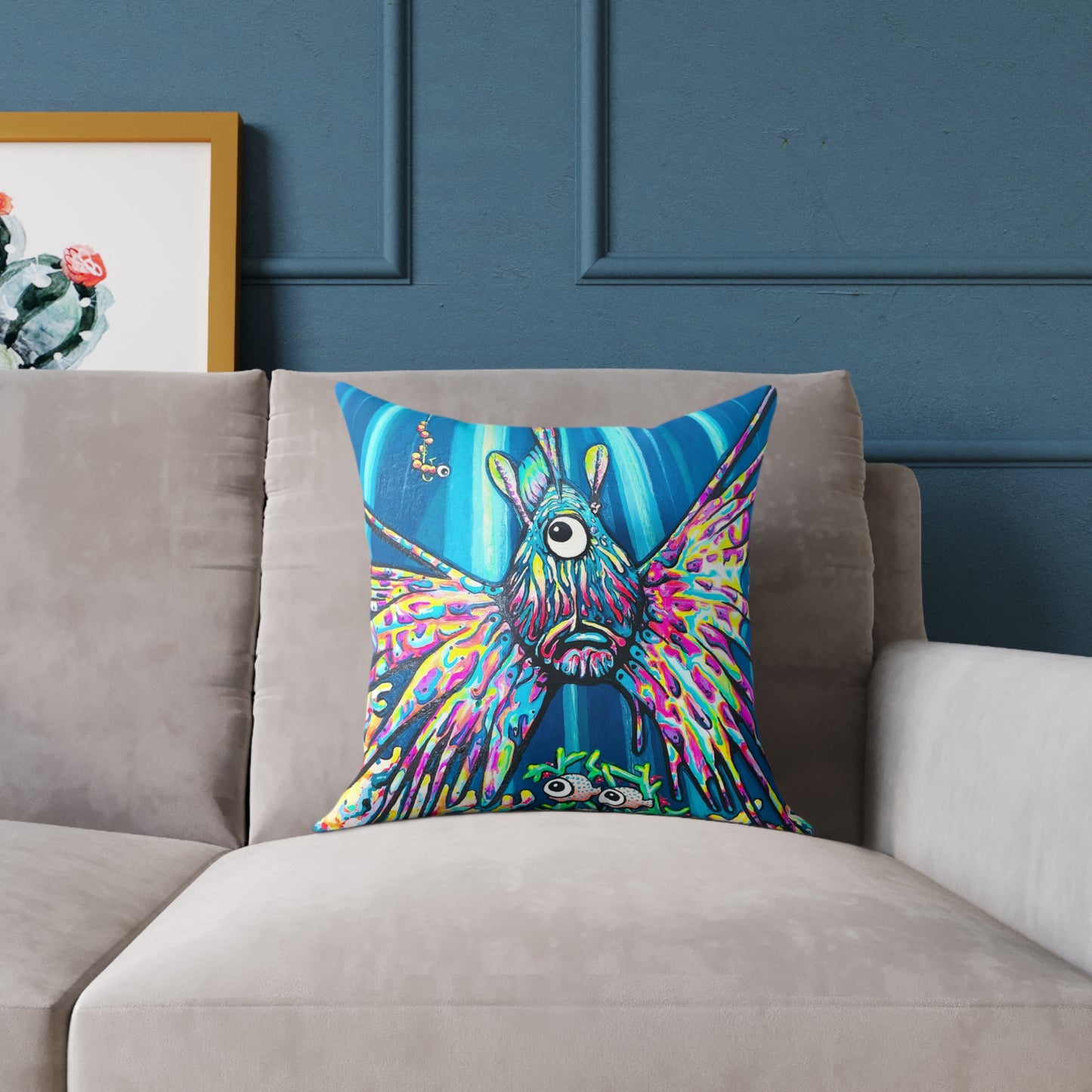Cyclops Lionfish Art Canvas Decorative Pillow