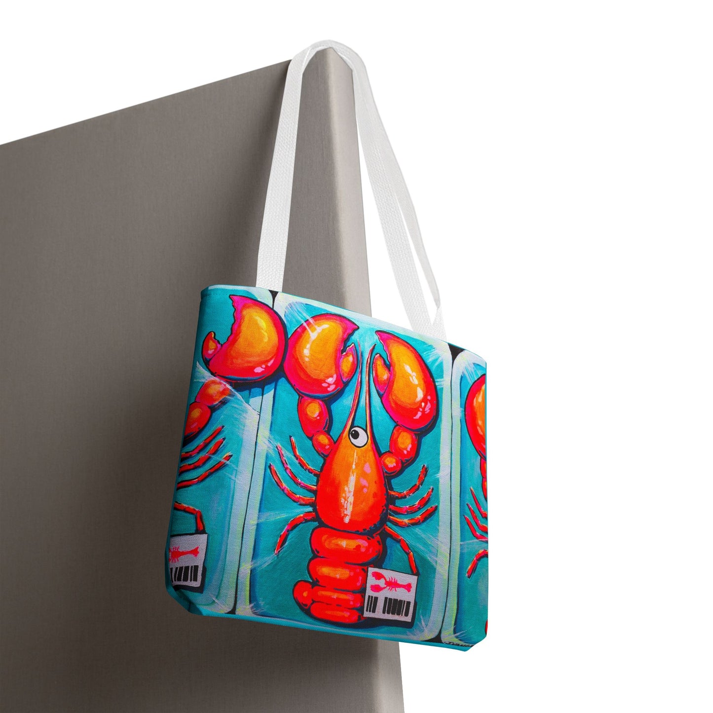 Premium Neon Lobster Tote Bag, Original Artist Design, Reusable Shopping Tote,  Eco-Friendly