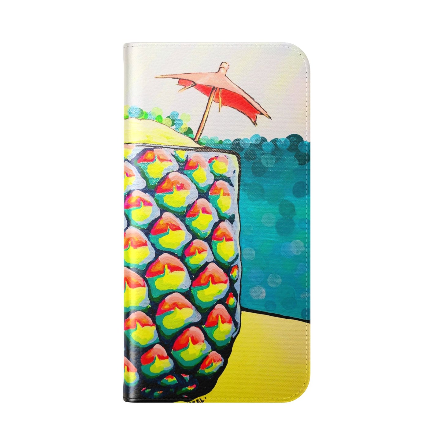 Neon Piña Colada Flip Phone Case – Wallet Cover with Card Slots