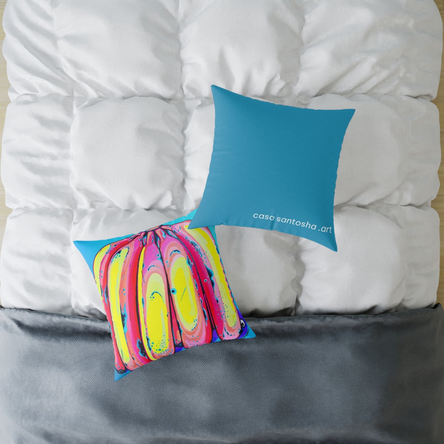 Neon Fat Bananas Art Canvas Decorative Pillow