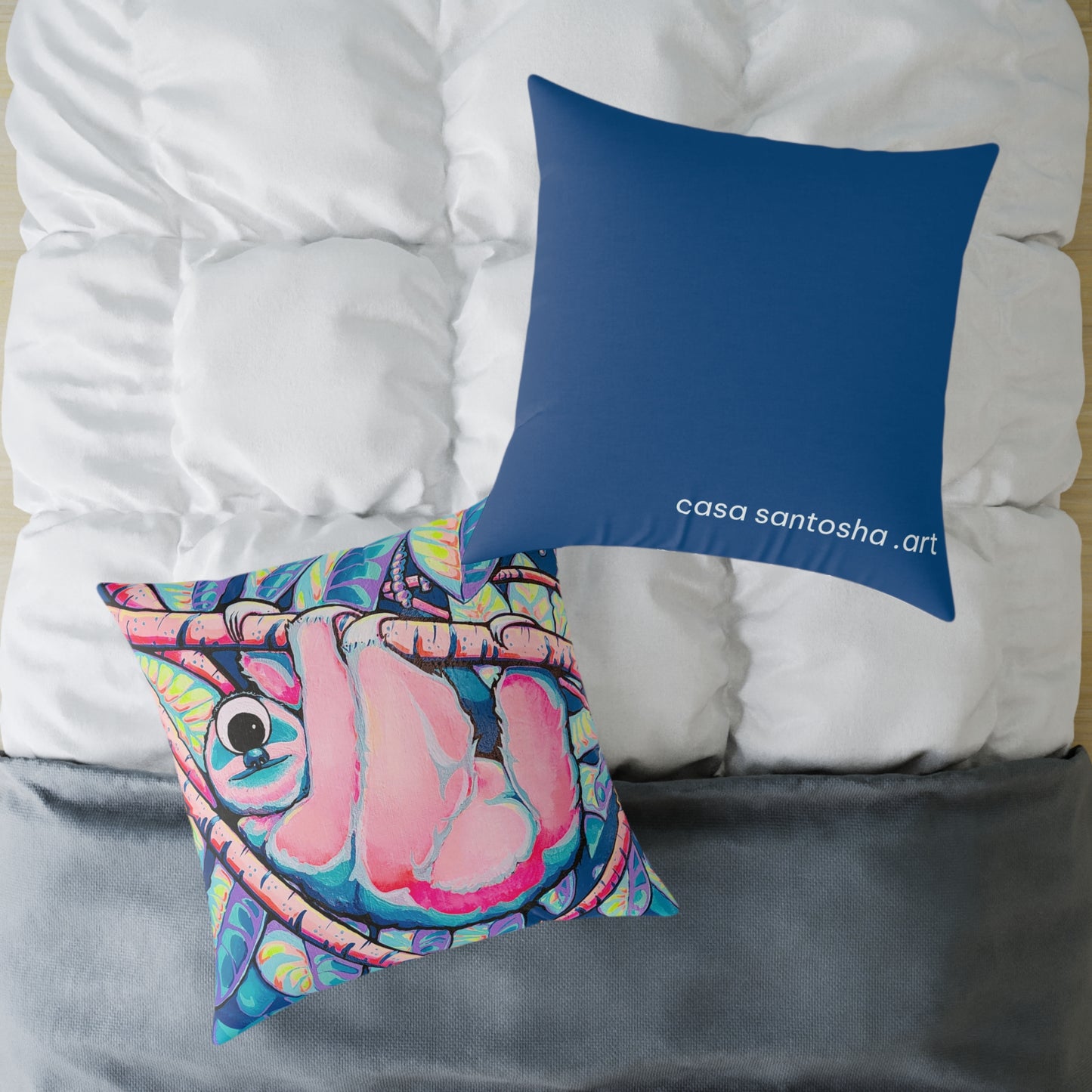 Cyclops Sloth Art Canvas Decorative Pillow