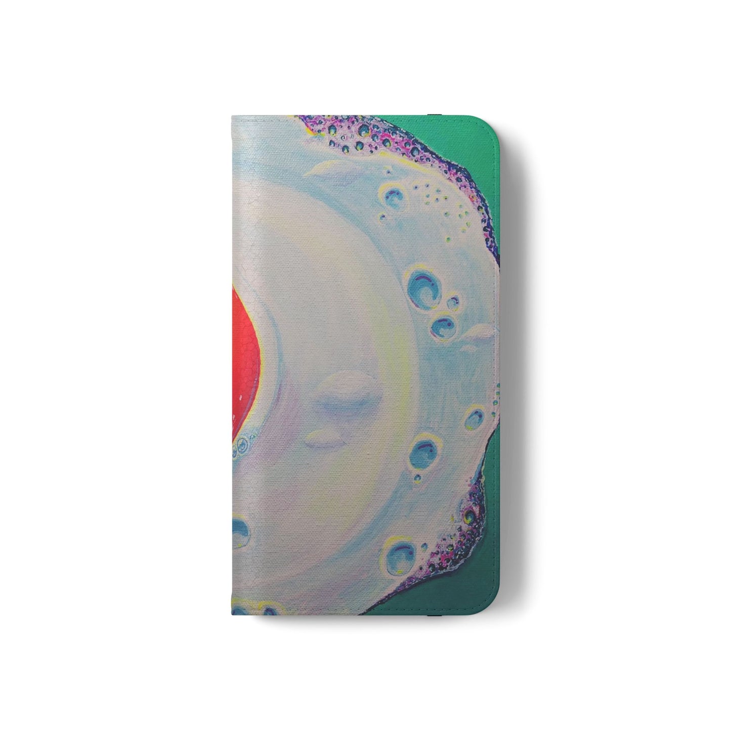 Neon Fried Egg Flip Phone Case – Wallet Cover with Card Slots