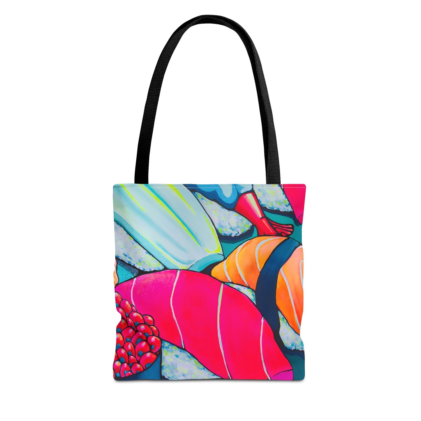 Sac fourre-tout Sushi Néon Premium, Design d'artiste original, Sac de courses réutilisable, Écologique