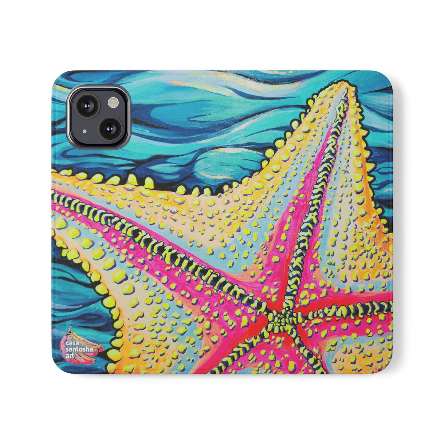 Starfish Beach Bocas Flip Phone Case – Wallet Cover with Card Slots
