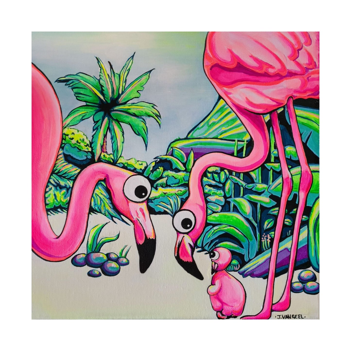 Cyclops Flamingo Family Giclée Art Poster