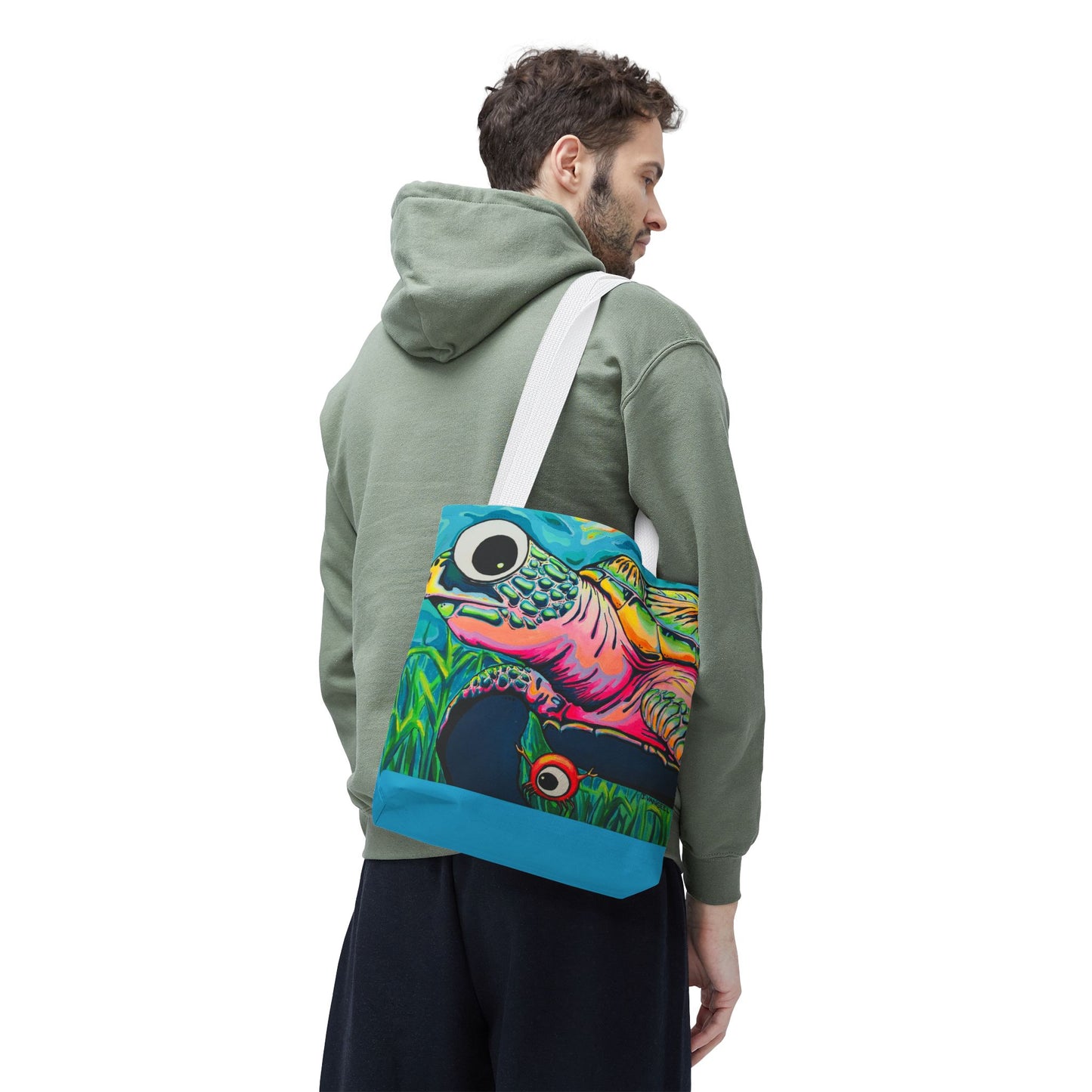 Cyclops Turtle Tote Bag, Original Artist Design, Reusable Shopping Tote,  Eco-Friendly