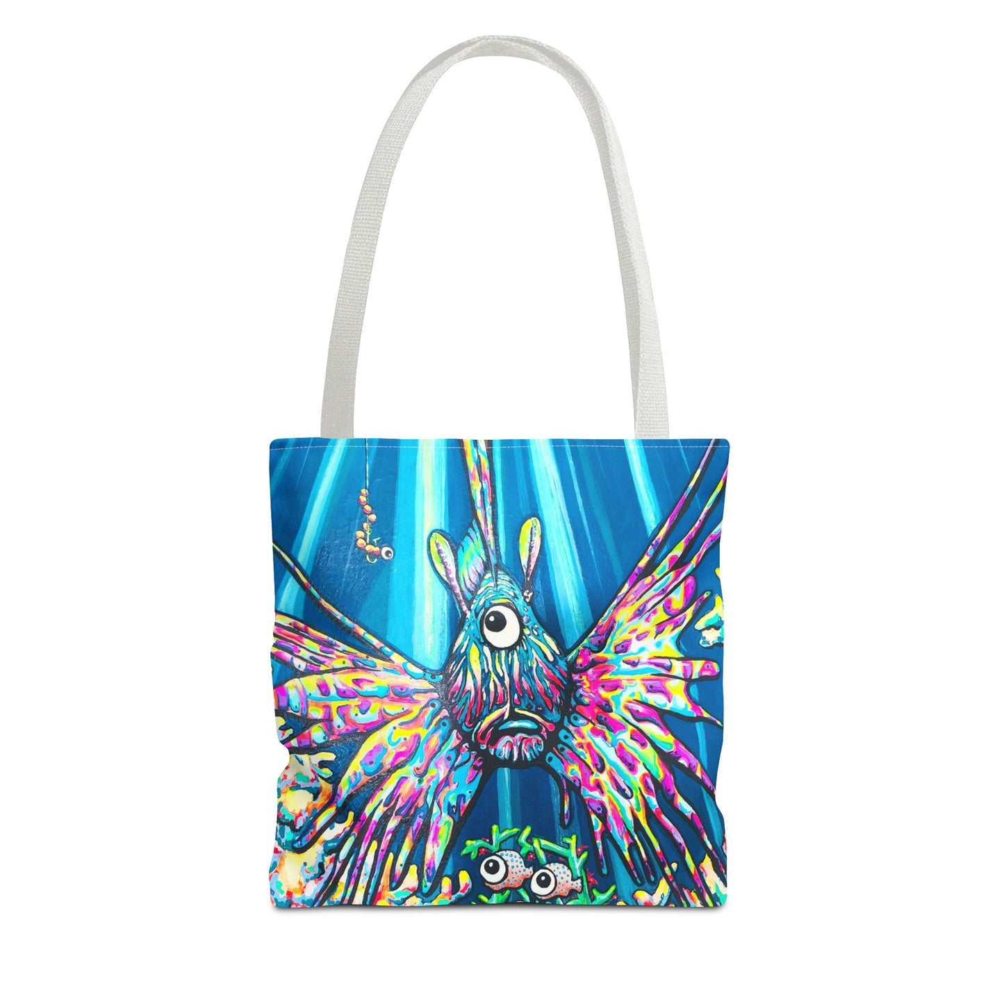 Premium Cyclops Lionfish Tote Bag, Original Artist Design, Reusable Shopping Tote,  Eco-Friendly