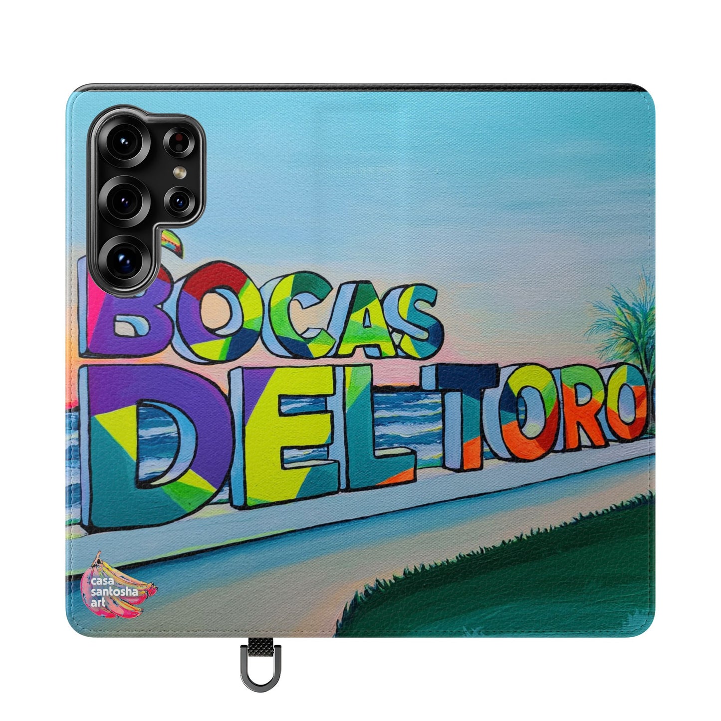 Bocas Del Toro Sign Flip Phone Case – Wallet Cover with Card Slots