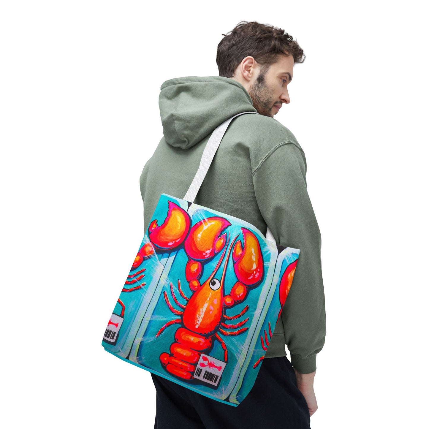 Premium Neon Lobster Tote Bag, Original Artist Design, Reusable Shopping Tote,  Eco-Friendly