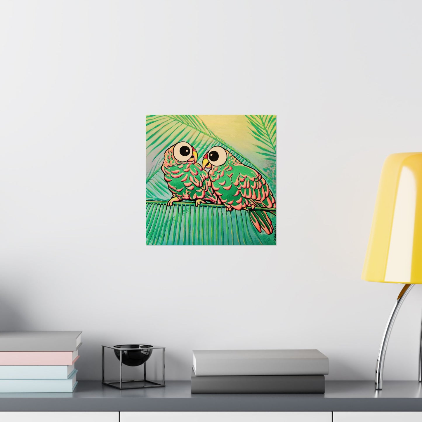 Chatty Cyclops Parrots Giclée Art Poster
