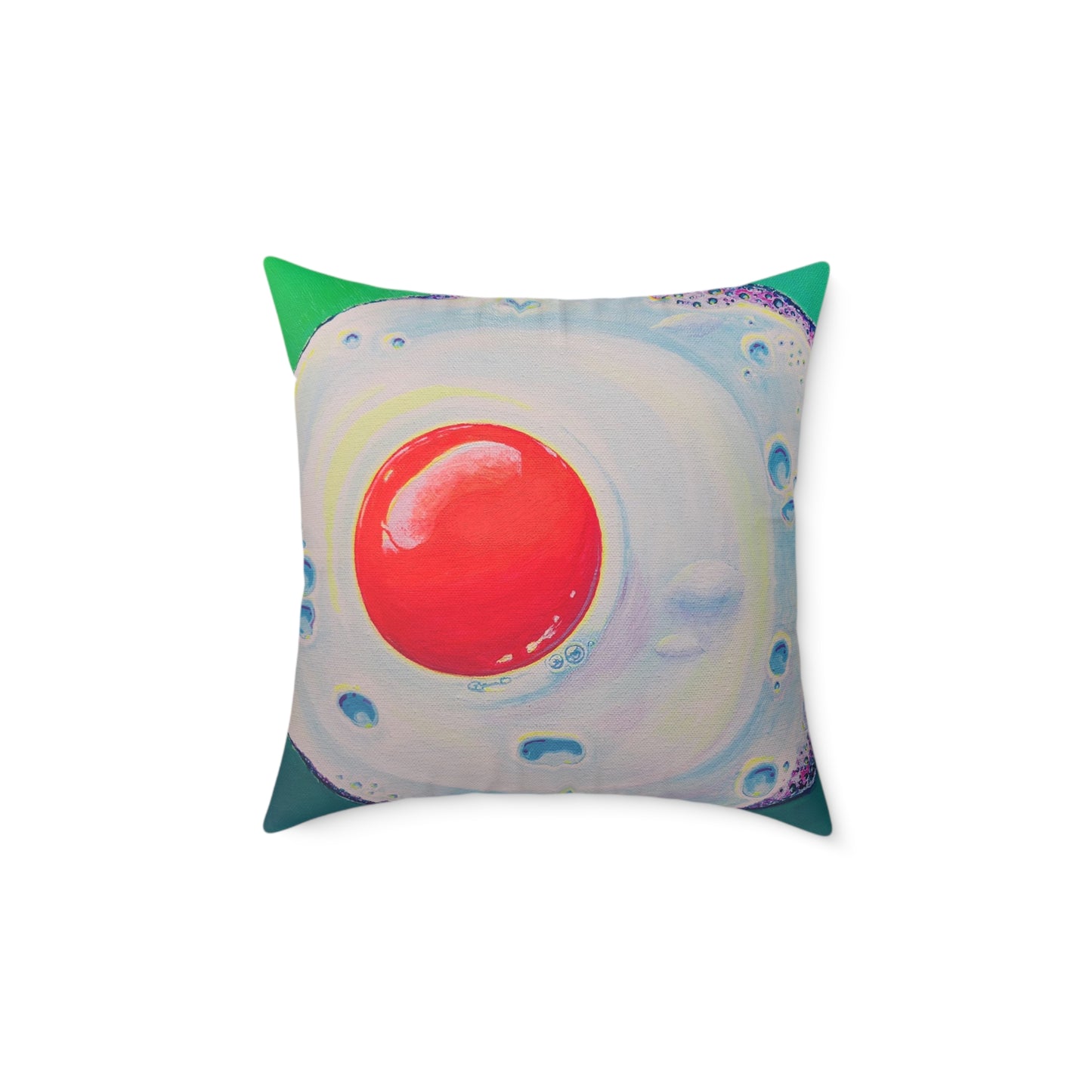 Neon Fried Egg Art Canvas Decorative Pillow