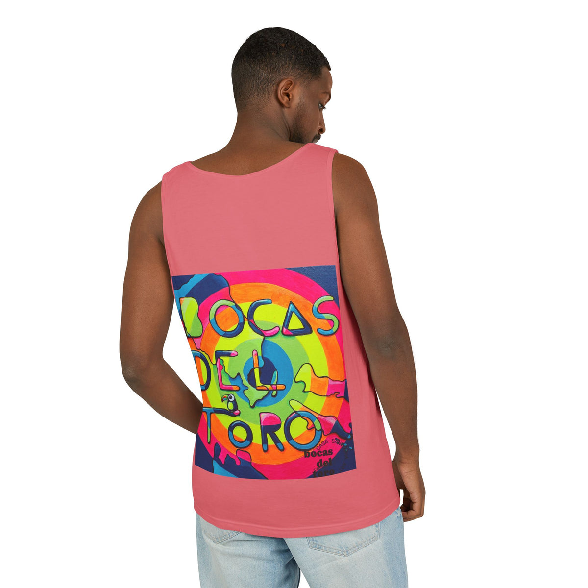 Unisex Bocas Del Toro Islands Tank Top - neon pop art by Casa Santosha Art