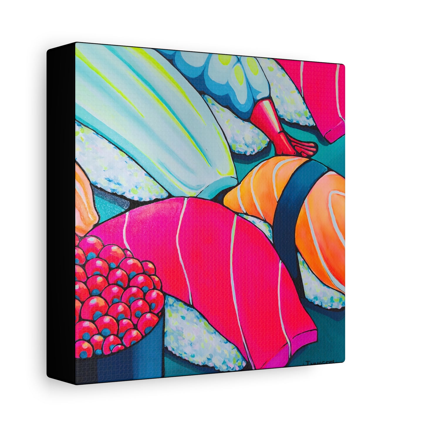 Neon Sushi Canvas Wall Art