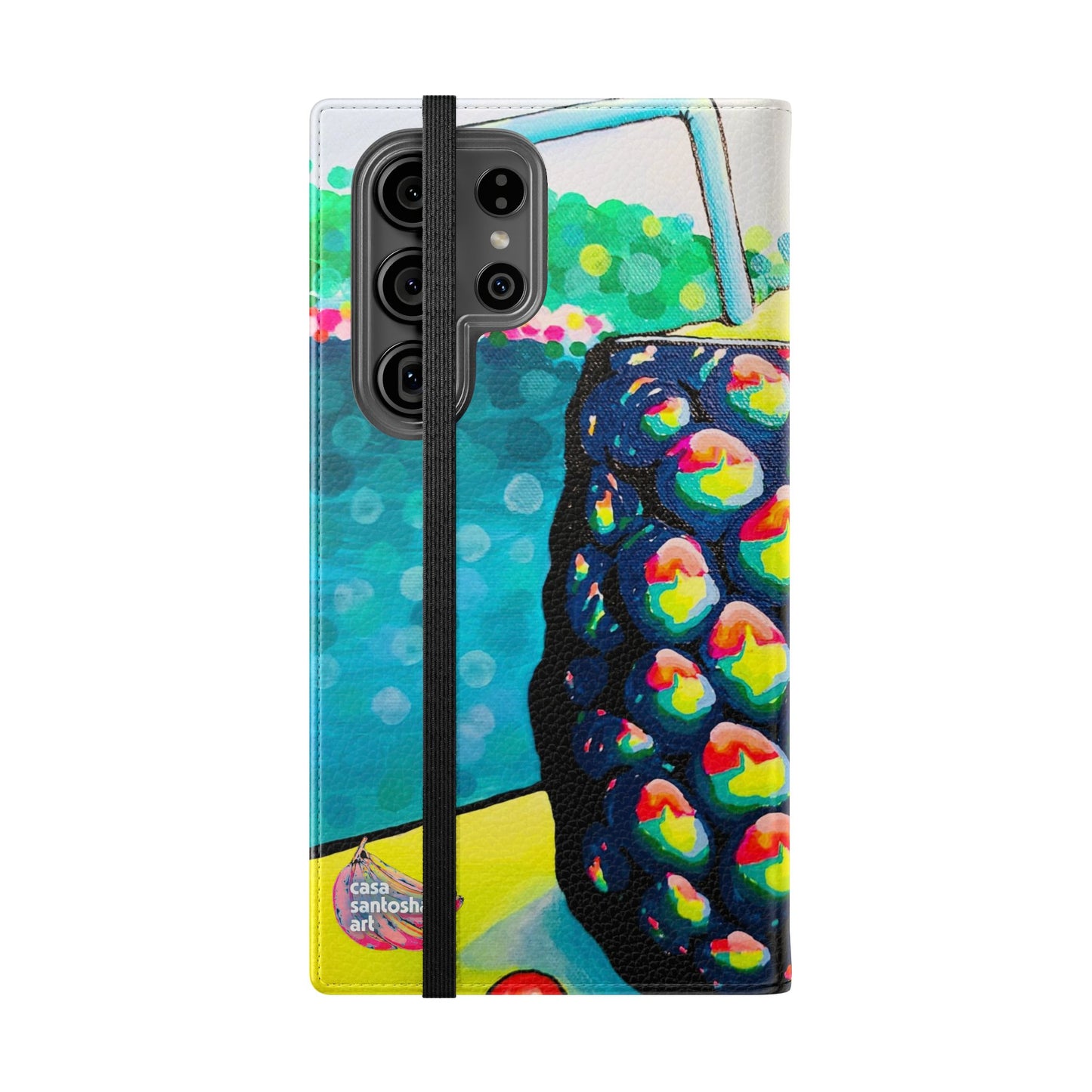 Neon Piña Colada Flip Phone Case – Wallet Cover with Card Slots
