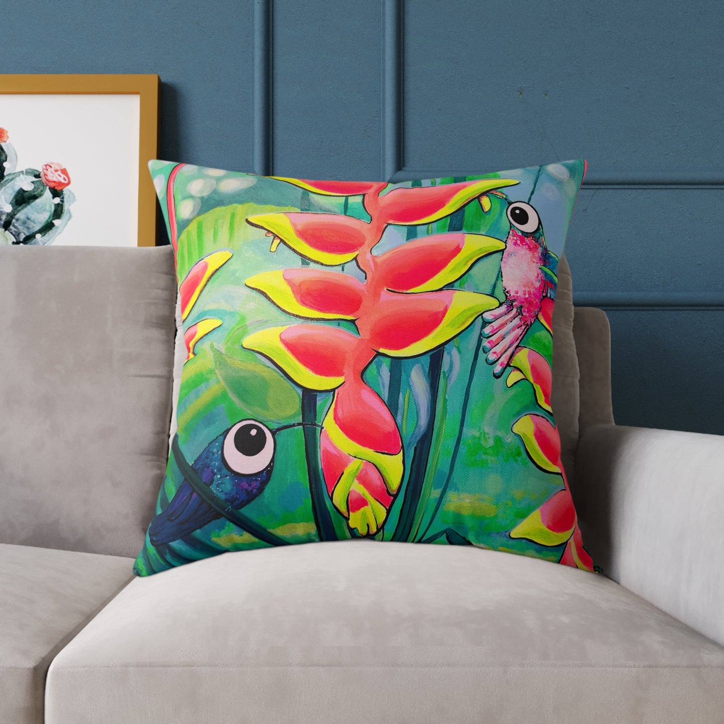 Cyclops Hummingbirds Art Canvas Decorative Pillow