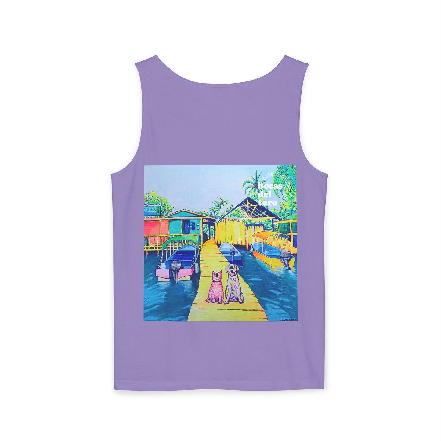 Unisex Cyclops Cat and Dog in Bocas Tank Top - Perfect for Summer Vibes