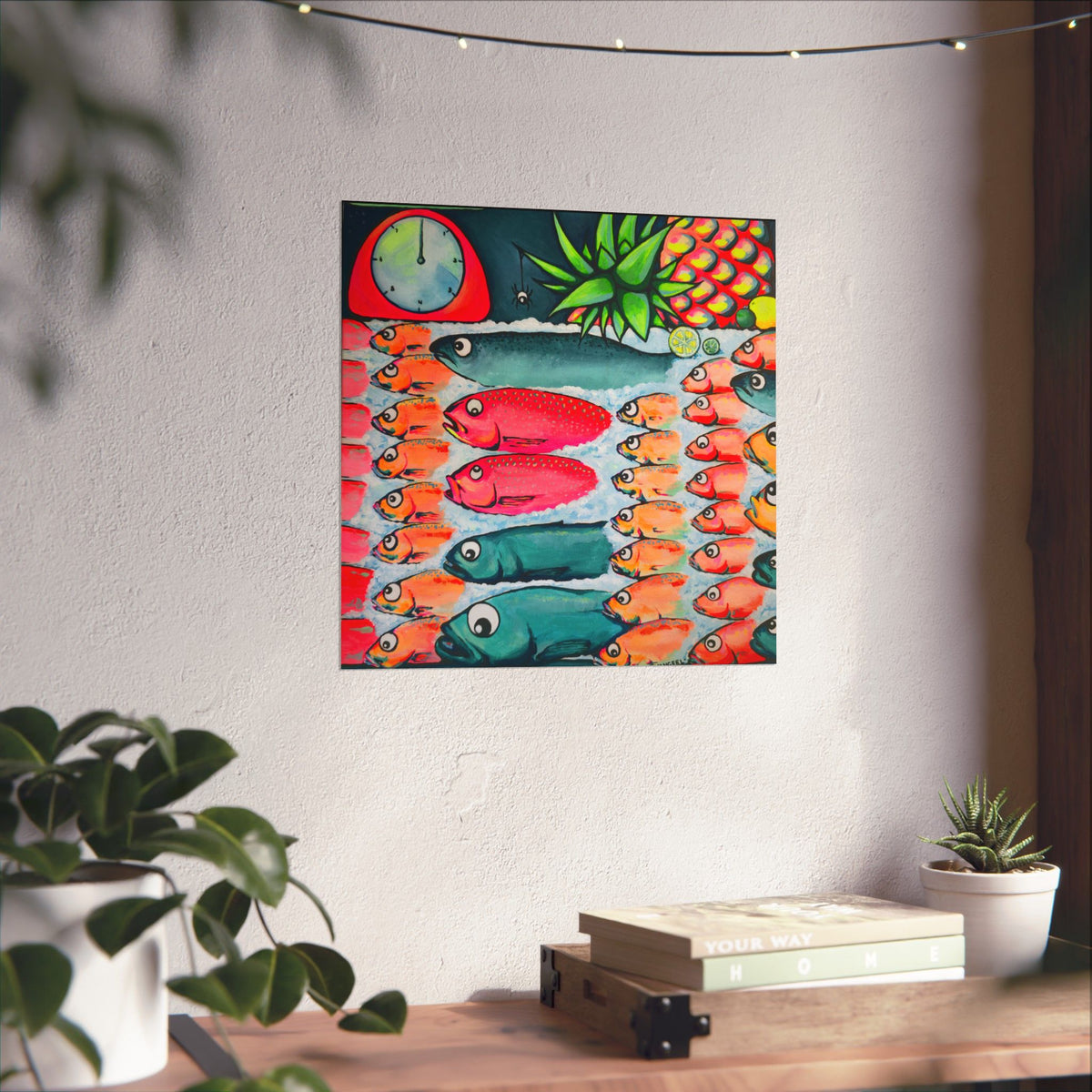 Neon Cabo Fish Market Giclée Art Poster