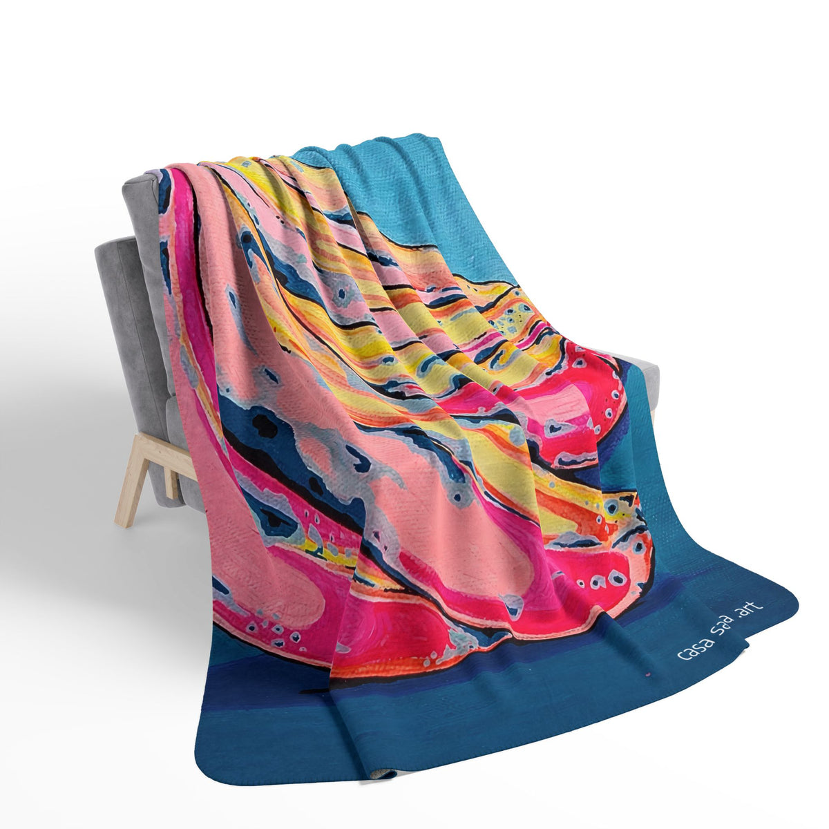 Neon Bananas Fleece Sherpa Blanket