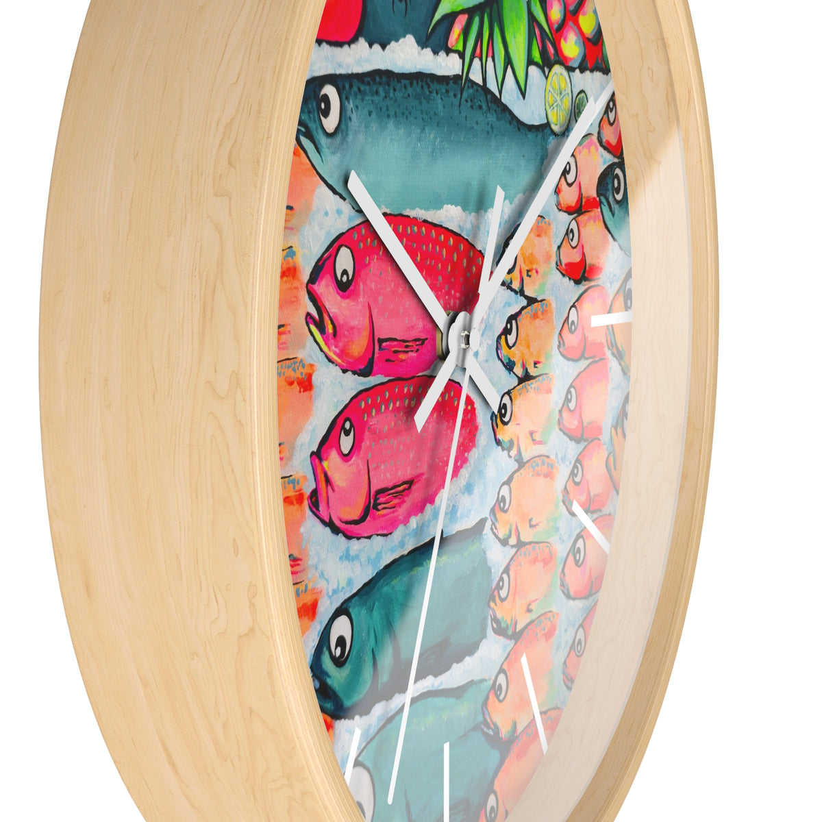 Neon Cabo Fish Market Pop Art Wall Clock