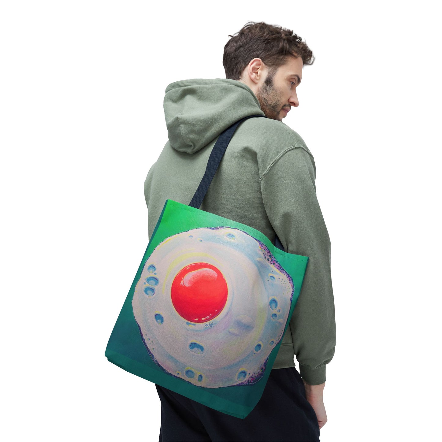Premium Neon Fried Egg Tote Bag, Original Artist Design, Reusable Shopping Tote,  Eco-Friendly