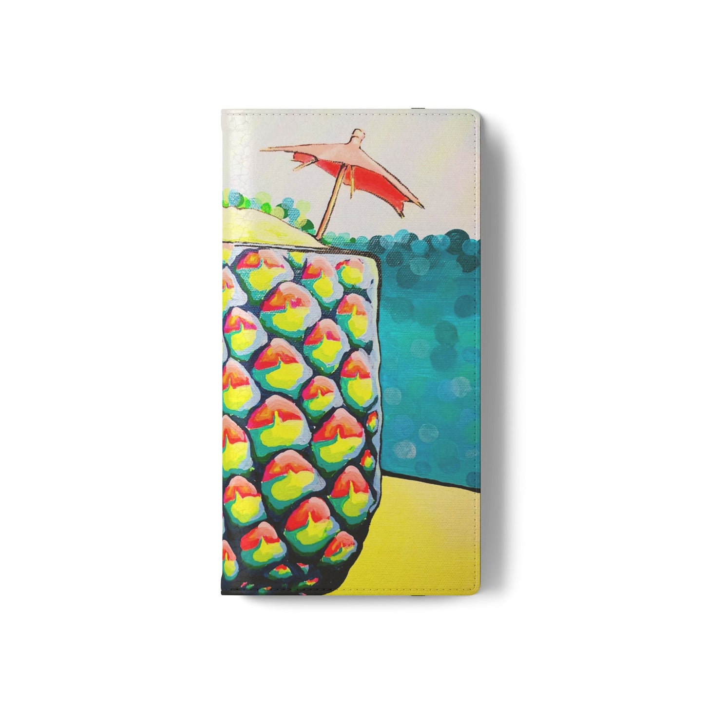 Neon Piña Colada Flip Phone Case – Wallet Cover with Card Slots