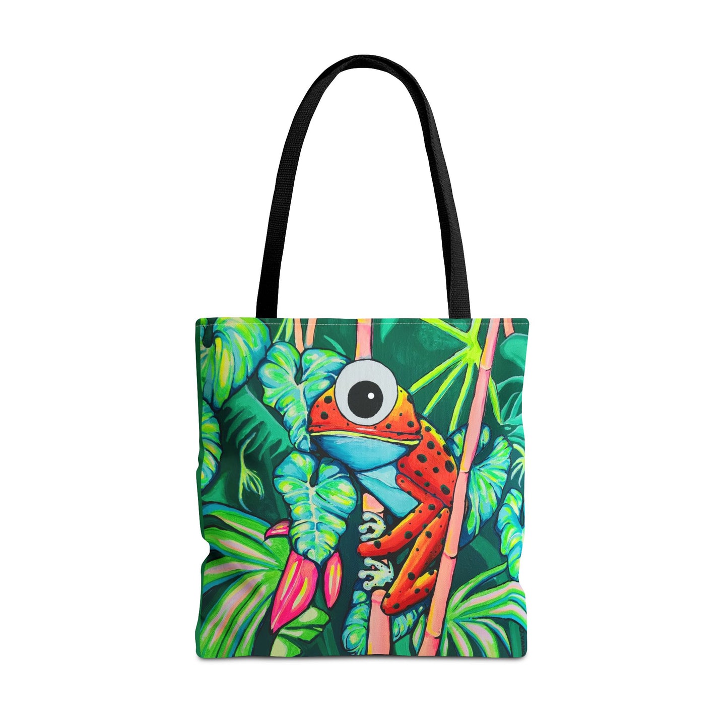 Premium Cyclops Red Frog Tote Bag, Original Artist Design, Reusable Shopping Tote, Eco-Friendly