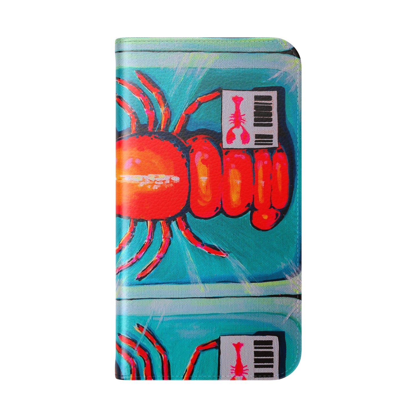 Neon Lobster Flip Phone Case – Wallet Cover with Card Slots