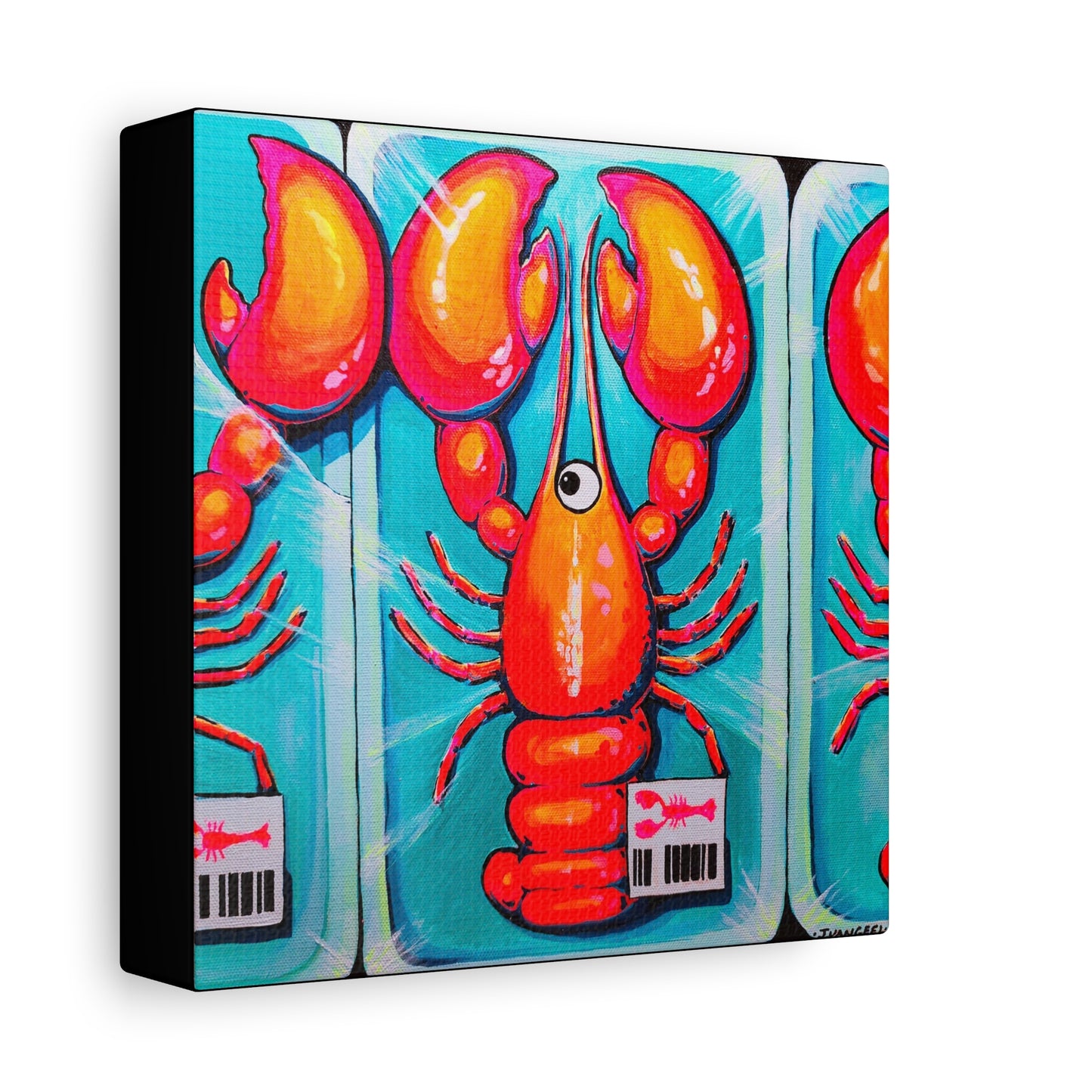 Neon Lobster Canvas Print, Original Artist Design, Home Decor, Wall Art