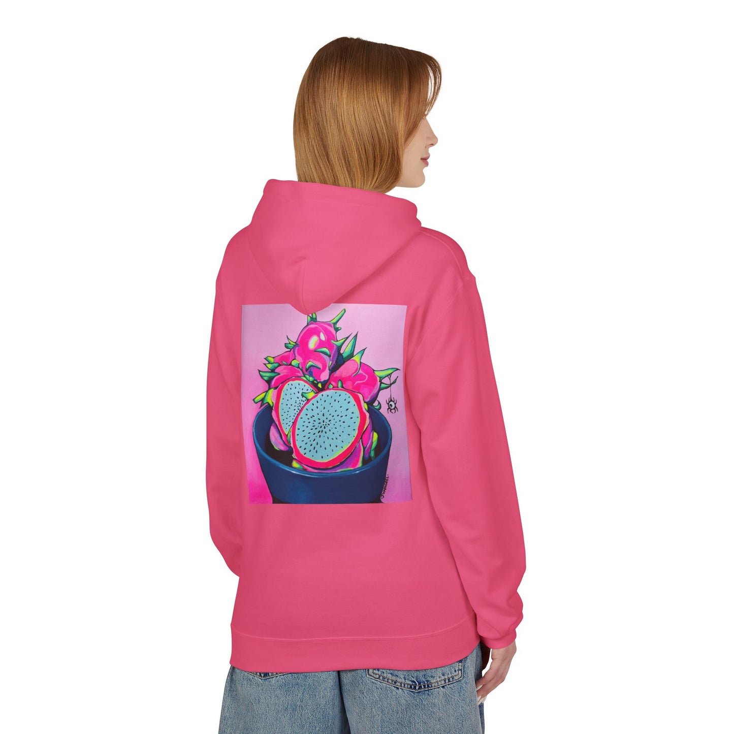 Unisex Neon Pink Dragon Fruit Soft Hoodie