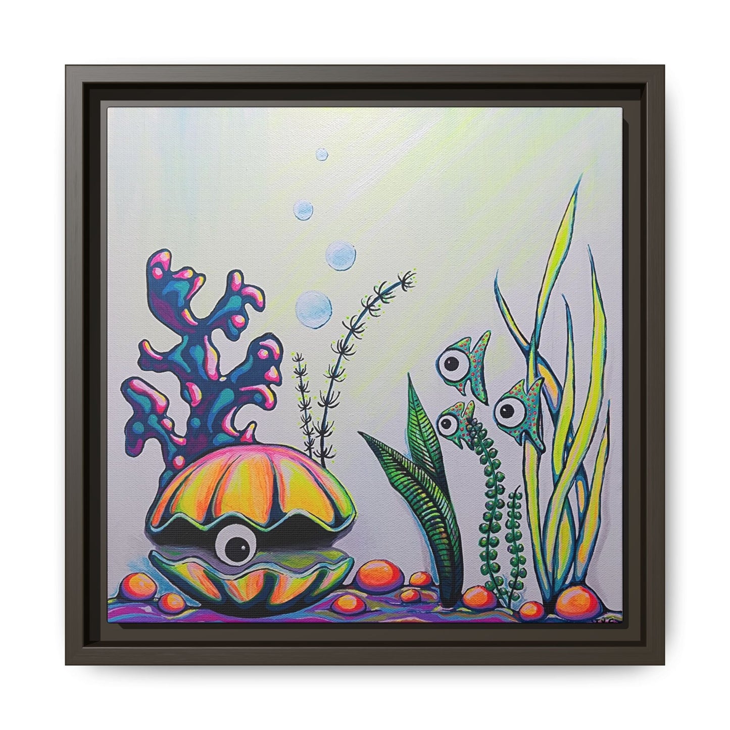 Framed Cyclops Clam Canvas Print