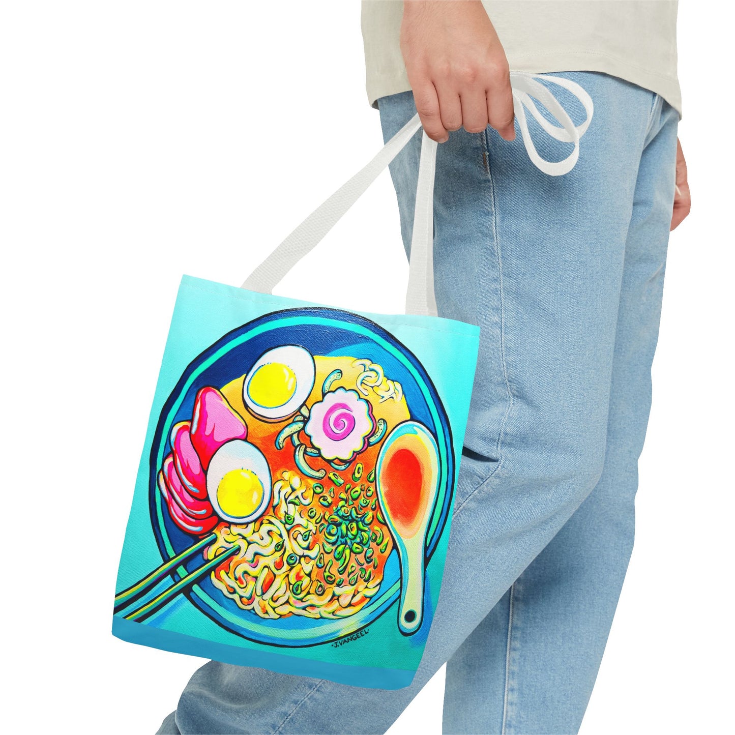 Premium Neon Ramen Tote Bag, Original Artist Design, Reusable Shopping Tote, Eco-Friendly