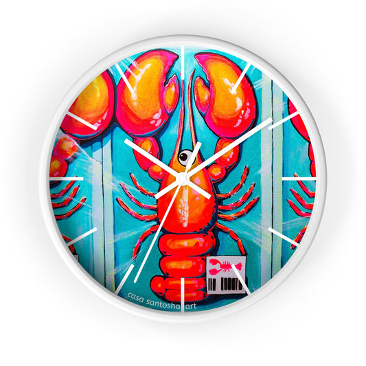 Fresh Neon Lobster Pop Art Wall Clock