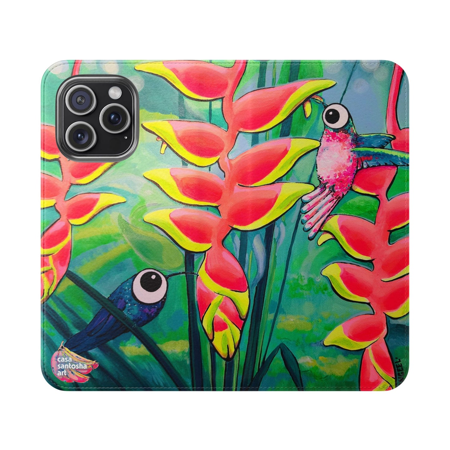 Cyclops Hummingbirds Flip Phone Case – Wallet Cover with Card Slots