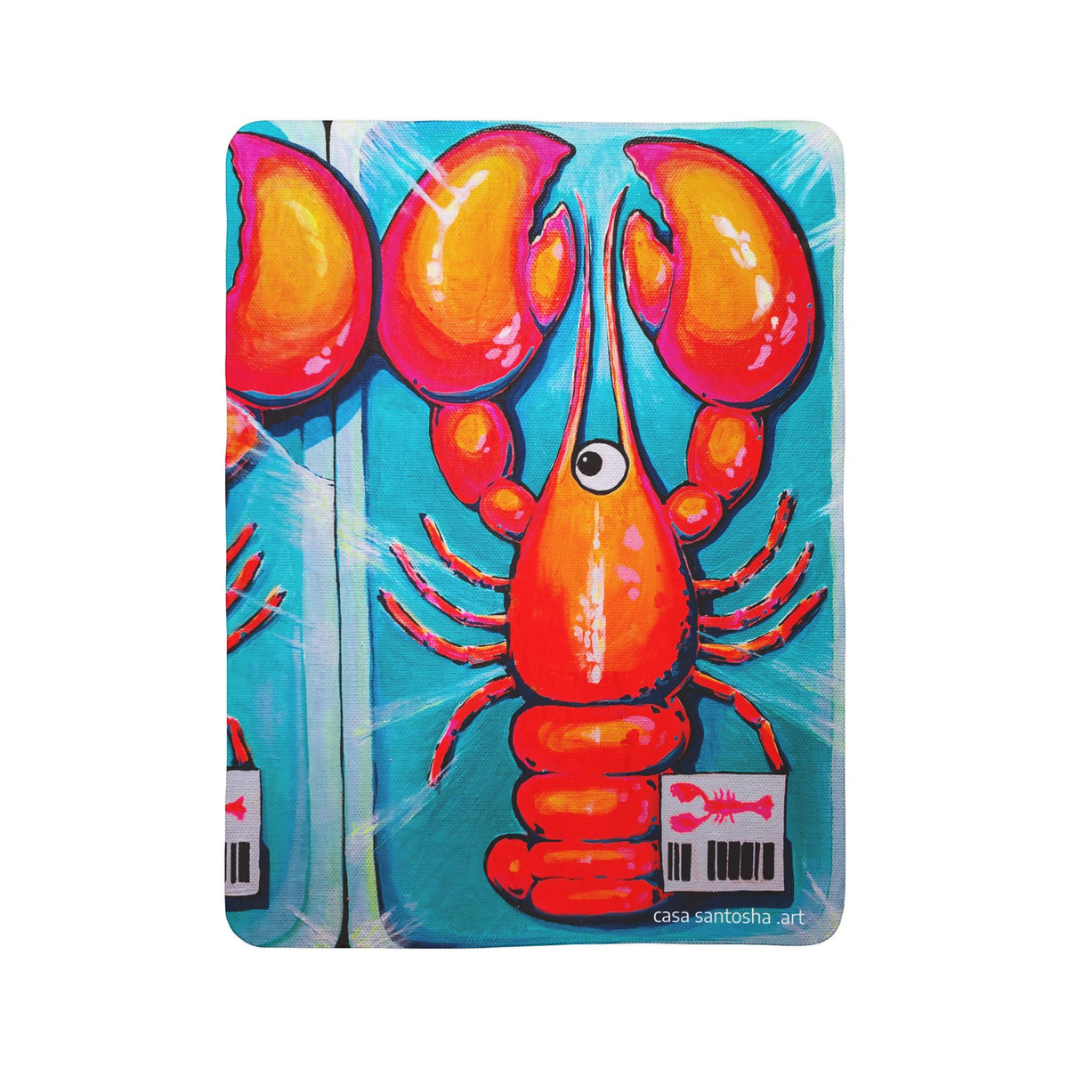 Neon Lobster Fleece Sherpa Blanket