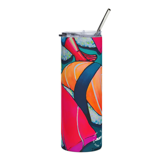 Gobelet en acier inoxydable Neon Sushi, 20 oz | Mug de voyage amusant, écologique