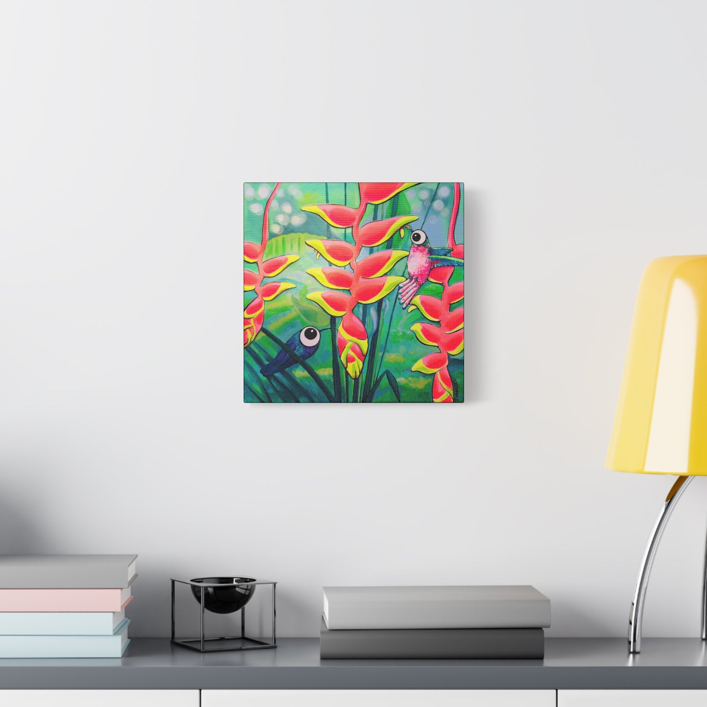 Cyclops Hummingbirds Original Canvas Art Print, Original Artist Design, Home Decor Wall Art