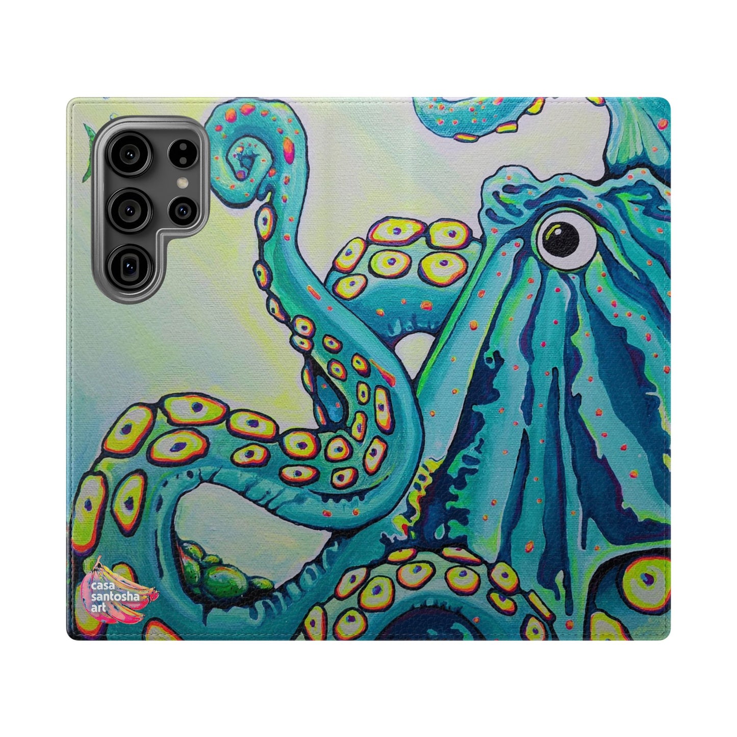 Cyclops Octopus Flip Phone Case – Wallet Cover with Card Slots