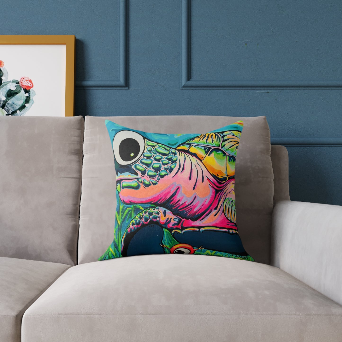 Cyclops Turtle Art Canvas Decorative Pillow
