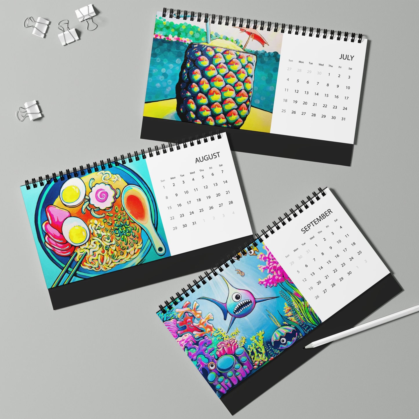 Vibrant Art Desktop Calendar 2027