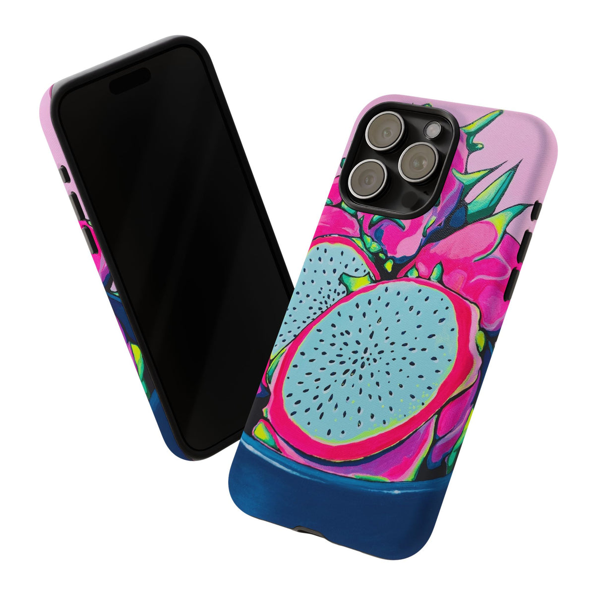 Coque de téléphone résistante Pitaya Rose Néon