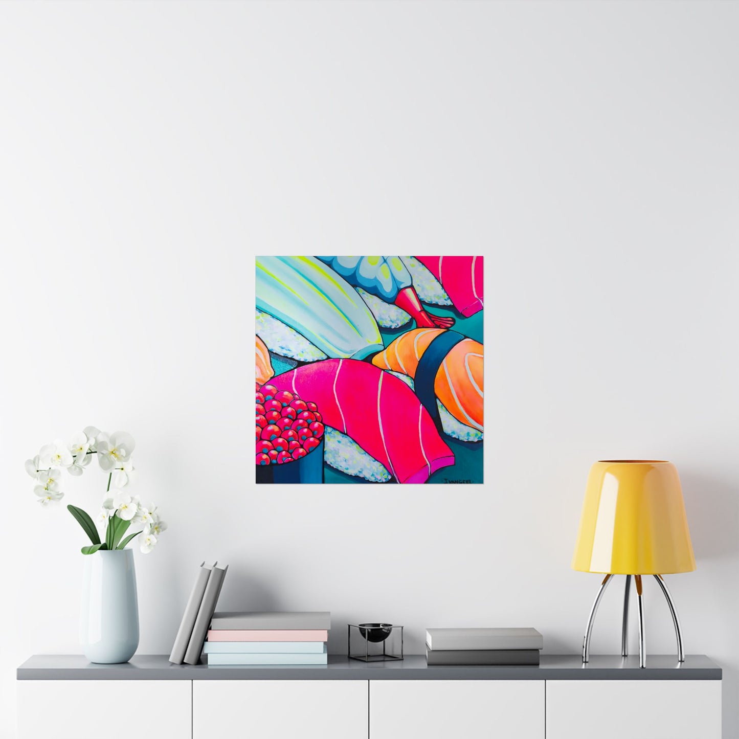 Affiche d'art Giclée Sushi Néon