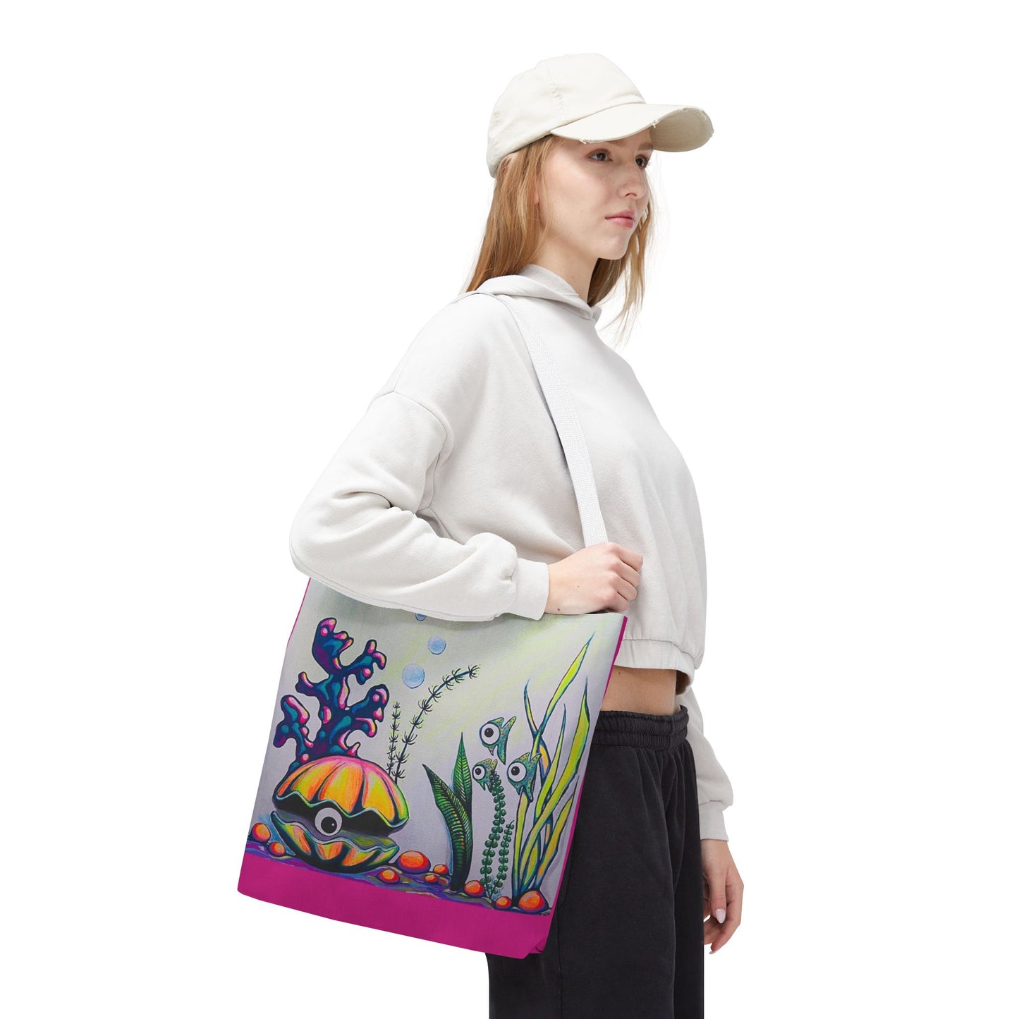 Premium Cyclops Clam Tote Bag, Original Artist Design, Reusable Shopping Tote,  Eco-Friendly