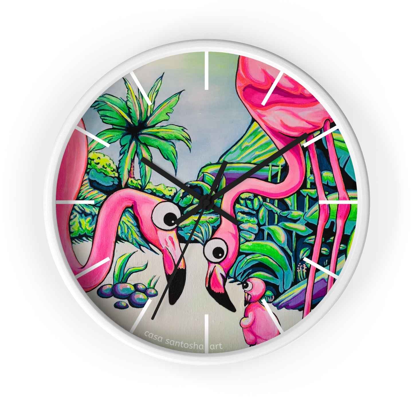 Cyclops Flamingo Family Pop Art Wall Clock