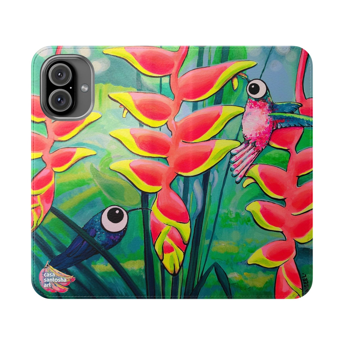 Cyclops Hummingbirds Flip Phone Case – Wallet Cover with Card Slots