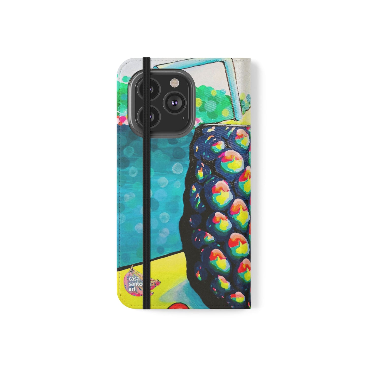 Neon Piña Colada Flip Phone Case – Wallet Cover with Card Slots