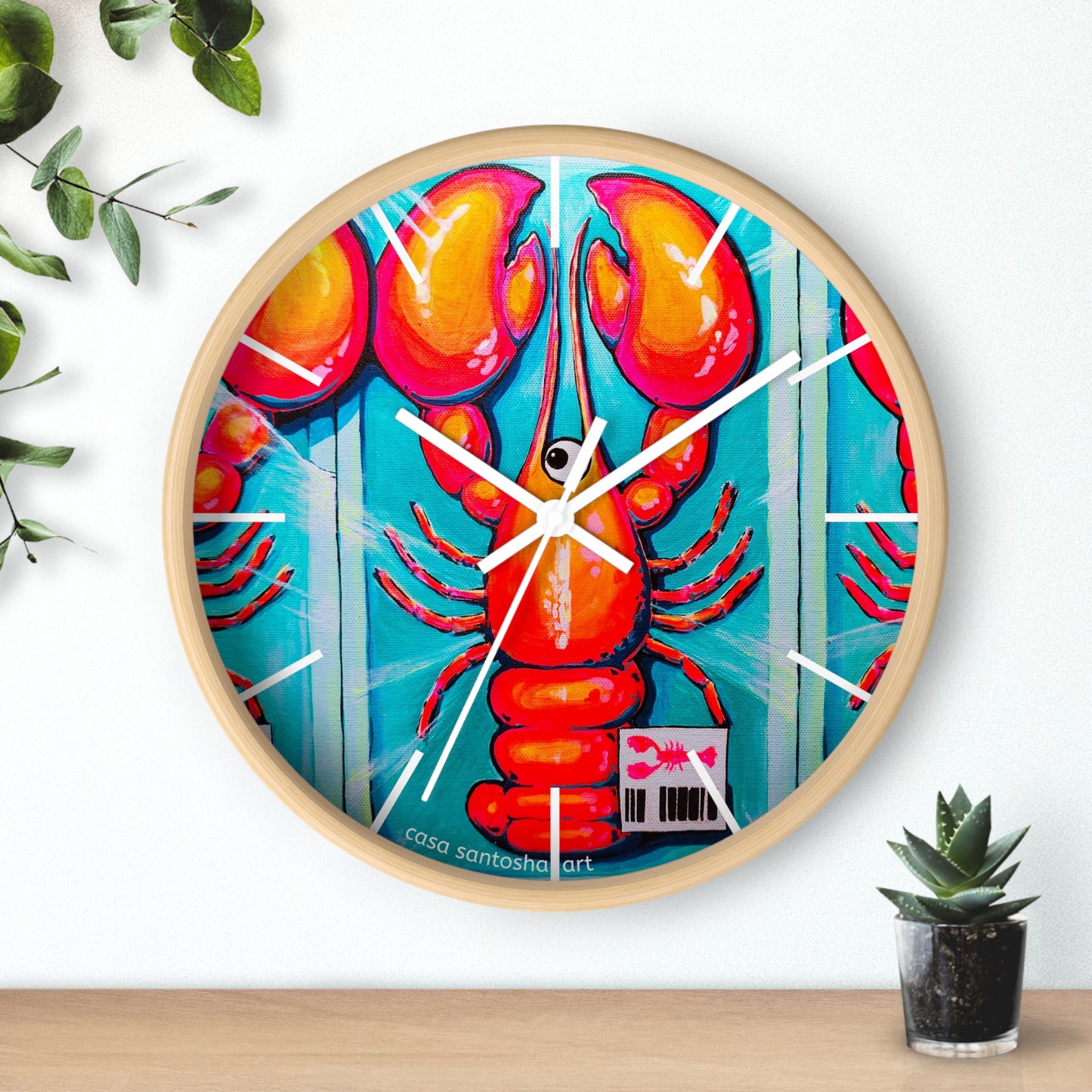 Fresh Neon Lobster Pop Art Wall Clock