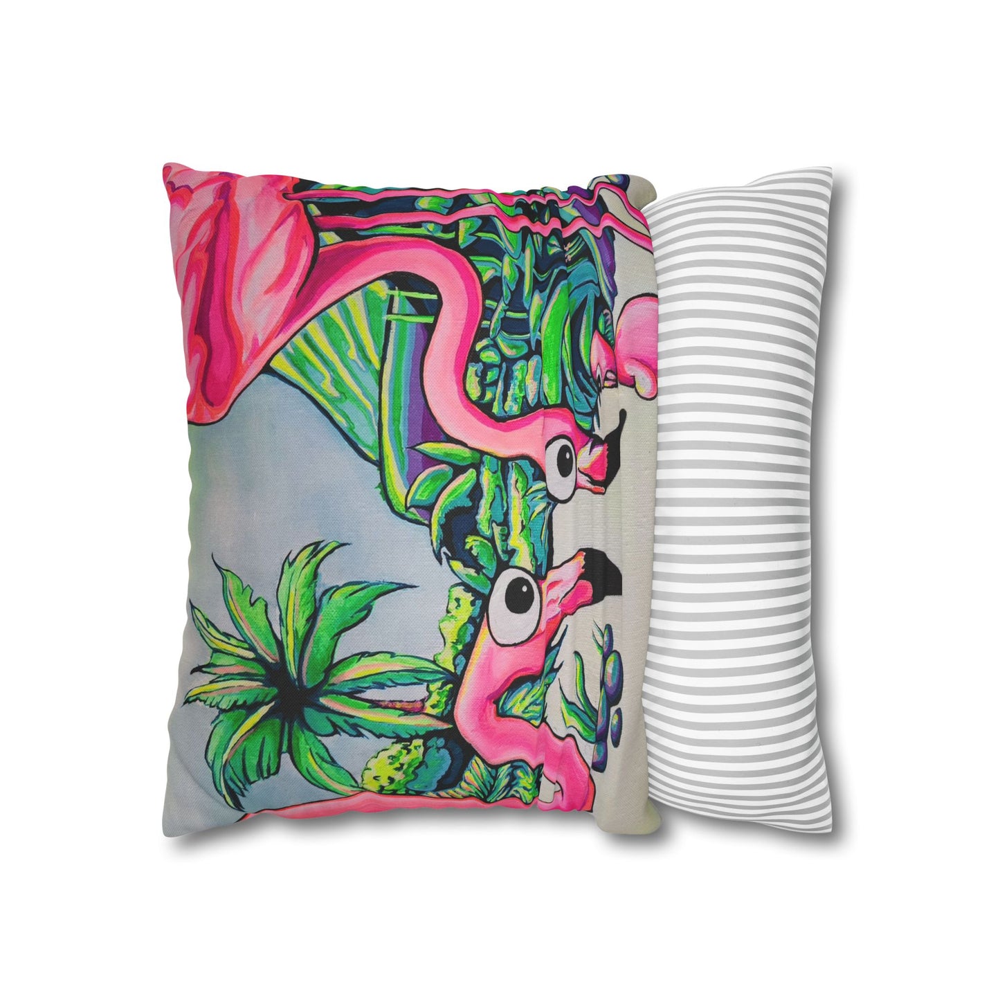 Cyclops Flamingo Family Pillowcase for Throw Pillow, Cover Only