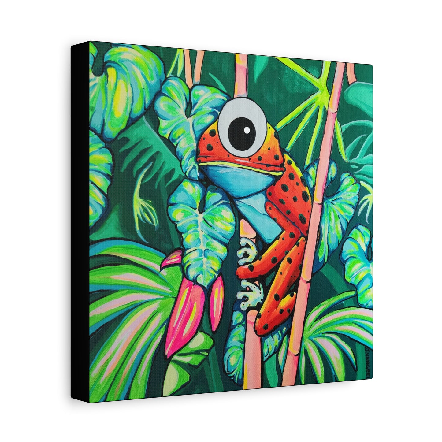 Cyclops Red Frog Canvas Wall Art